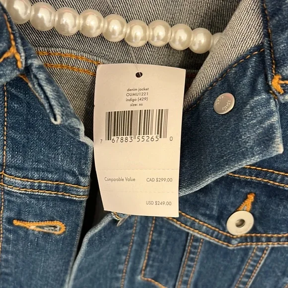 NWT Kate Spade trucker style denim jean jacket in indigo blue. - Picture 4 of 7